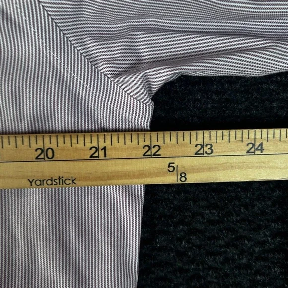 Brooks Brothers Regent Dress Shirt Mens 15.5 33 Purple White Striped Non-Iron - Picture 4 of 6